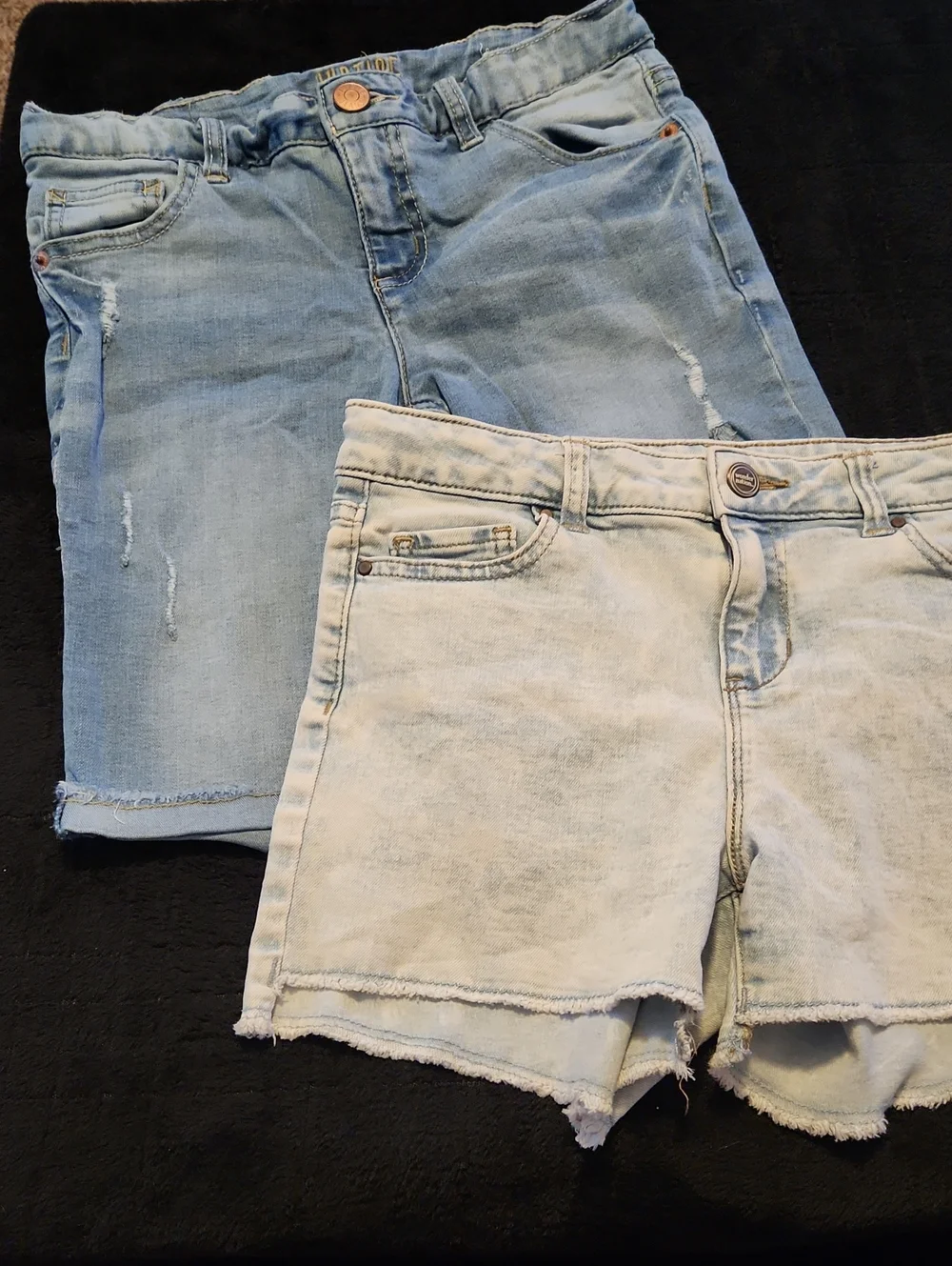 Justice Light Blue and Pale Blue Denim Shorts Set